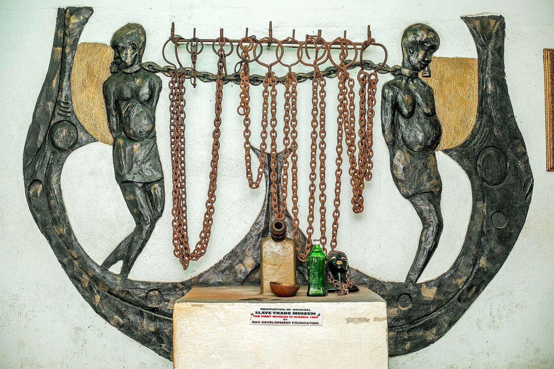 Slave trade relics on display at the Mobee Royal Family Slave Relics Museum, Badagry.