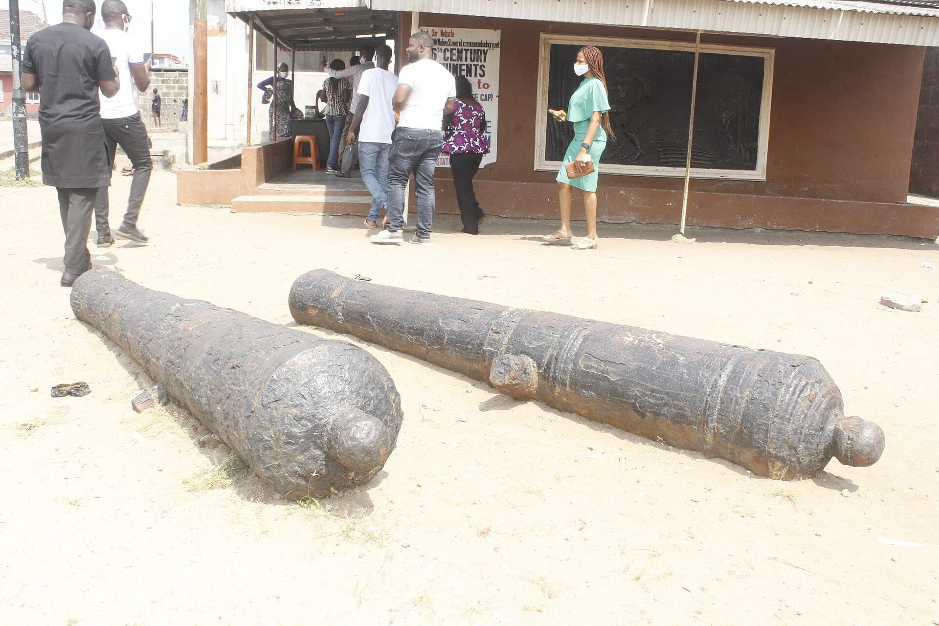 Cannons displayed at the Badagry slave trade museum.