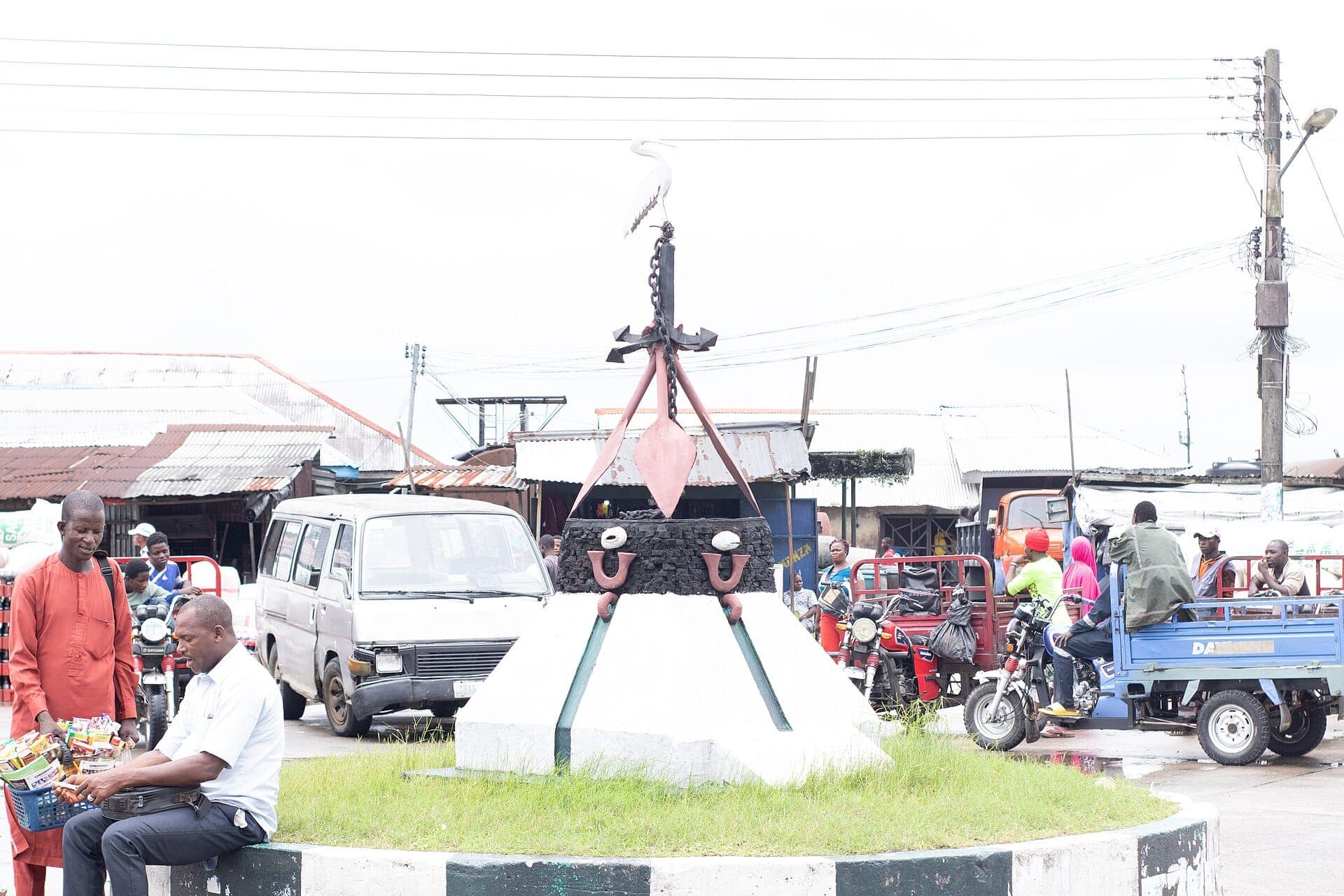The anchor monument on Bonny Island.